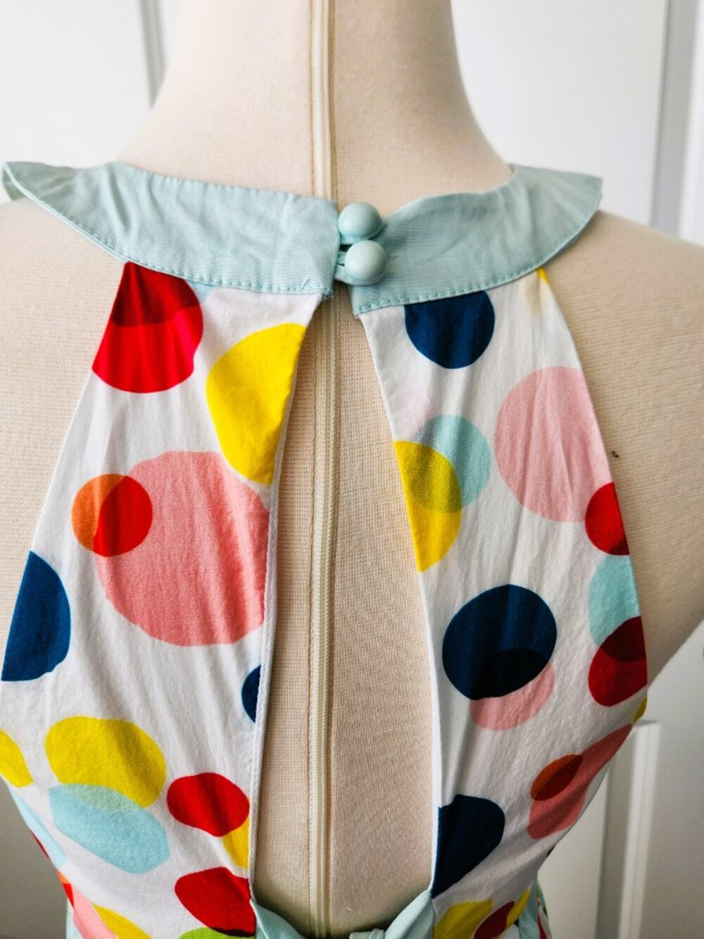 Smak Parlour Vintage Style Fit & Flare Midi Halter Dress Size L Polka Dots - Picture 9 of 10